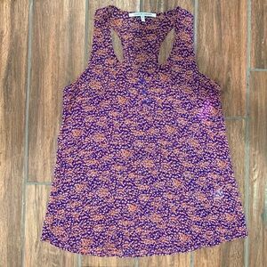 Collective Concepts Women' Size Medium Purple Sheer Racerback Tank Top Blouse